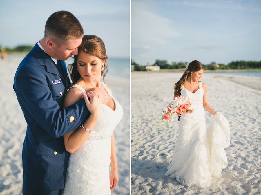 Tampa Bay Bride andGroom Beach Wedding Portrait | St. Pete Beach Wedding Photographer Roohi Photography