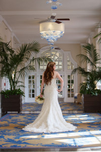 St. Pete Beach Bride Wedding Portrait | Kleinfeld Bridal Strapless Beaded Wedding Dress