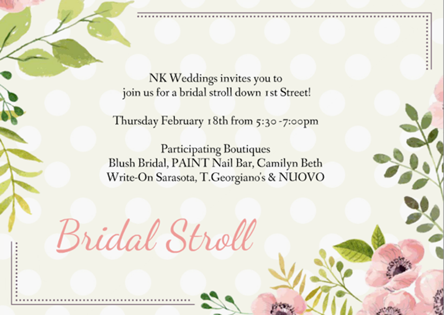 Sarasota Bridal Stroll | 1st Street Sarasota Tampa Bay Wedding Planning Event