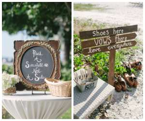 Custom Rustic Beach Wedding Chalkboard Sign for Shoes | Unique Wedding Ceremony Signs