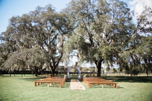 Rustic Outdoor Tampa Bay Wedding CeremonyVenue with Live Oak Trees | Karnes Stables Lutz Wedding Venue