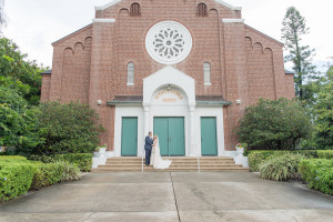 St. Pete Bride and Groom Wedding Portrait | St. Petersburg Wedding Ceremony Site St. Paul's Catholic Church | St. Petersburg Wedding Photographer Kristen Marie Photography