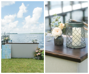 Coastal, Beach Inspired Wedding Decor| Rental Bar for Outdoor Waterfront Wedding | Tampa Bay Wedding Photographer, Caroline & Evan Photography