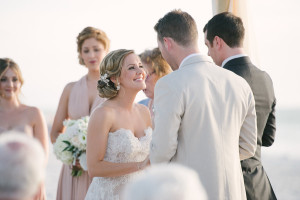 Bride and Groom Wedding Portrait during Sarasota Siesta Key Beach Ceremony | Sarasota Wedding Planner Kimberly Hensley Events