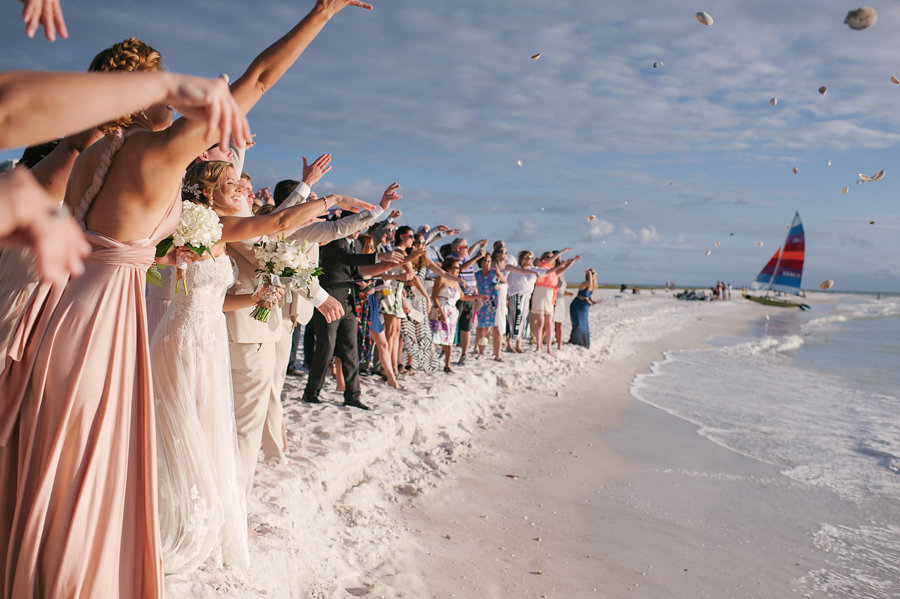 Unique Wedding Ceremony Ideas | Beach Wedding Guest Seashell Toss
