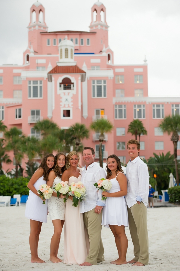 Family Wedding Beach Portraits Outside St. Petersburg Wedding Venue The Loew's Don Cesar Resort | St. Petersburg Weddig Photographer Andi Diamond Photography