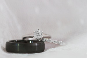 Bride and Groom Wedding Engagement Ring and Band Photo | Tampa Bay Wedding Photographer Jillian Joseph Photography