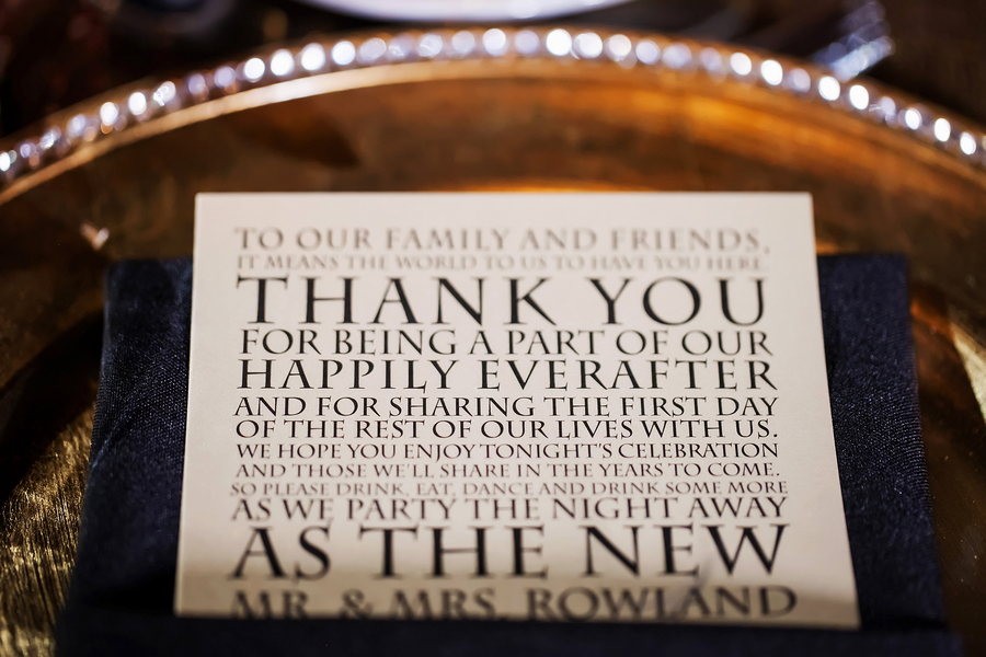 Wedding Thank You Note to Guests | Photo by Tampa Bay Wedding Photographer Limelight Photography