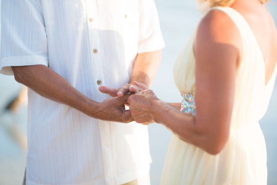 Indian Rocks Beach Wedding Ceremony Bride and Groom Vow/Wedding Ring Exchange | St. Pete Beach Wedding Photographer Kera Photography