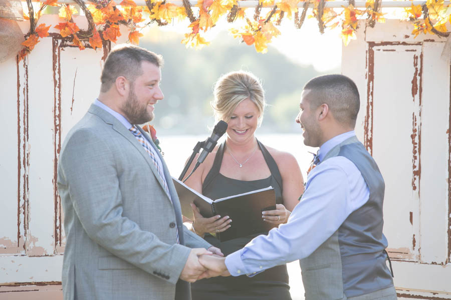 Same Sex Gay Wedding Vow Exchange at St. Petersburg Fall Inspired Wedding Ceremony | St. Pete Wedding Photographer Lisa Otto Photography