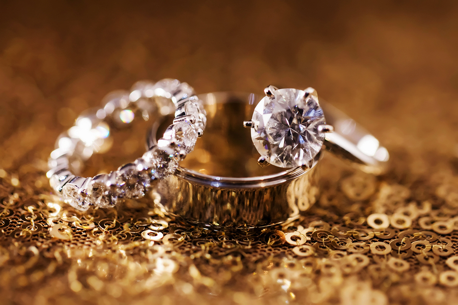 Diamond Wedding Engagement Ring and Wedding Bands| Photo by Tampa Bay Wedding Photographer Limelight Photography