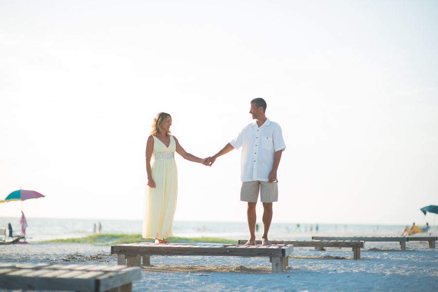 Bride and Groom, Holding Hands for Indian Rocks Beach Wedding Portrait | St. Pete Beach Wedding Photographer Kera Photography