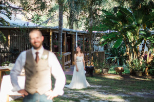 Bride and Groom First Look Wedding Day Portrait | Tampa Bay Wedding Photographer Jillian Joseph Photography