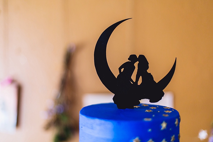 Same Sex Star Detailed Wedding Cake with Moon Cake Topper