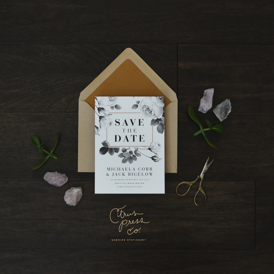 Wedding Stationery Save the Dates | Citrus Press Co. Wedding Invitations