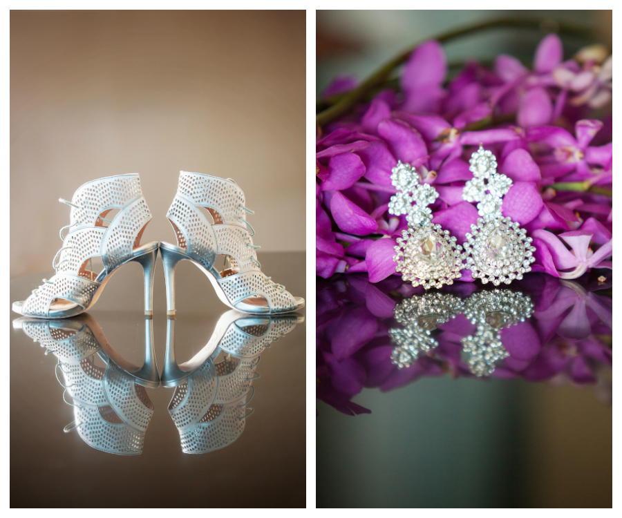 White Bridal Wedding Shoes and Crystal Rhinestone Diamond Chandelier Earrings Wedding Jewelry