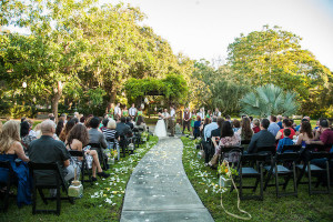 St. Petersburg, Outdoor Lord of the Rings Inspired Wedding Ceremony Under Altar of Greenery | St Petersburg Wedding Venue Garden Club of St. Petersburg