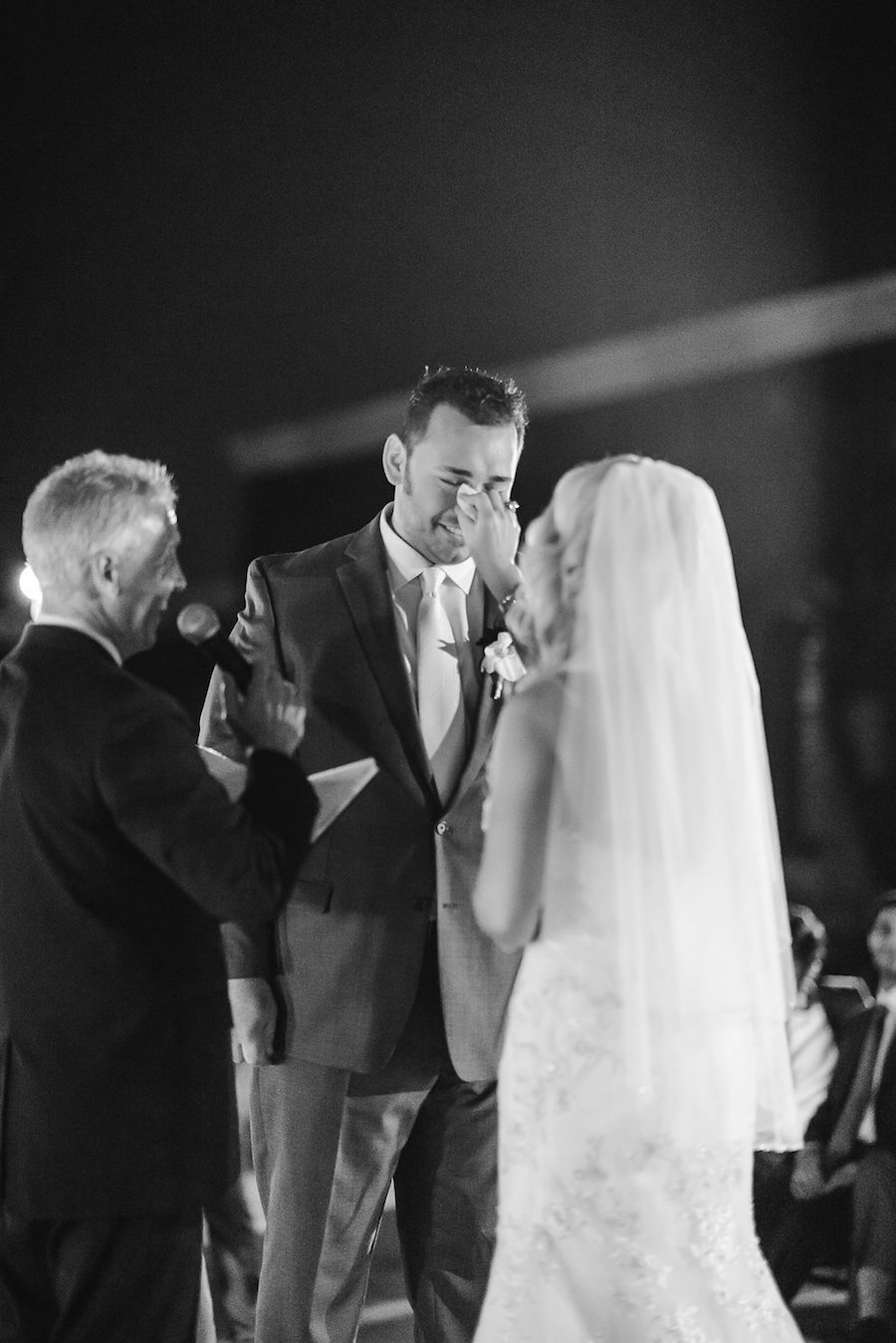 Tampa Wedding Day Ceremony Portrait | Emotional Groom Tearing up | Picture by Tampa Bay Wedding Photographer Marc Edwards Photographs