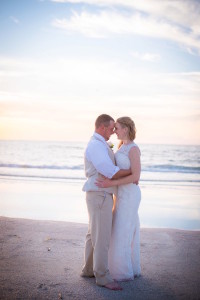 Destination Florida Bride and Groom, Clearwater Waterfront Beach Wedding Portrait