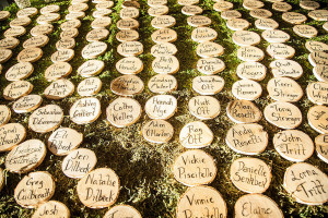 Lord of the Rings Inspired Wedding Reception Guest Seating Chart with Names on Wooden Tree