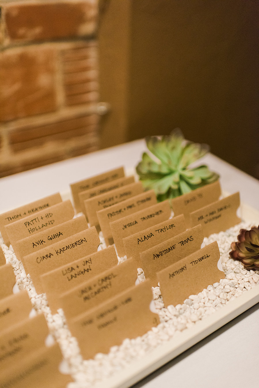 St. Petersburg Wedding Reception Place Setting Cards with Succulents