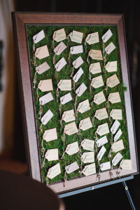 Alternative Wedding Seating Chart Idea with Vintage Keys on Frame with Moss Grass| Picture by Tampa Bay Wedding Photographer Marc Edwards Photographs