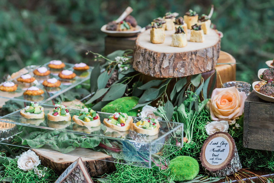 Wedding Appetizers On Rustic Decor Servers Tampa Bay Wedding Event Caterer Olympia Catering Events Marry Me Tampa Bay Most Trusted Wedding Vendor Search And Real Wedding Inspiration Site