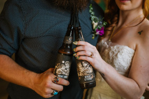 Bride and Groom Cheers Beers | Ybor Wedding Venue Coppertail Brewing Co