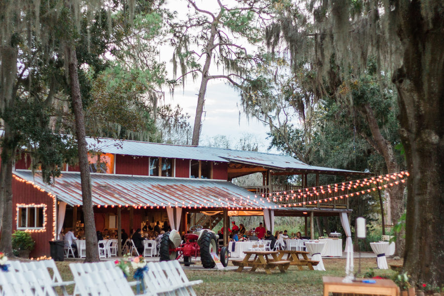 Outdoor Barn Wedding Reception | Tampa Bay Wedding Venue Old McMickey's Farm at The Barn at Crescent Lake