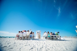 Destination Clearwater Beach Waterfront Wedding Ceremony at Clearwater Wedding Venue Hilton Clearwater Beach