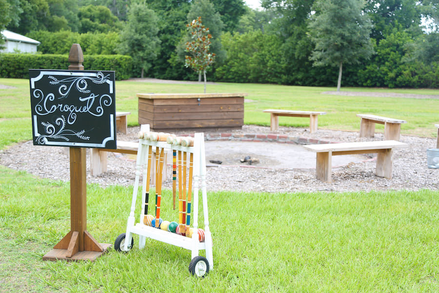 Outdoor Rustic, Croquet Game Station for Wedding Cocktail Reception