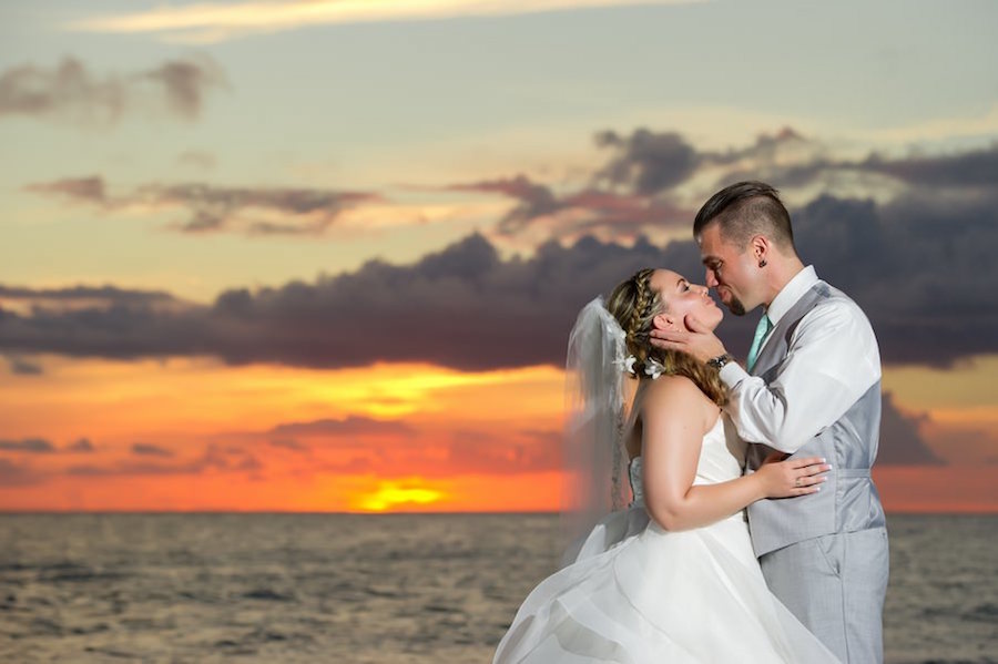 Florida Sunset Beach Wedding Portait | St. Pete Wedding Photographer Andi Diamond Photography
