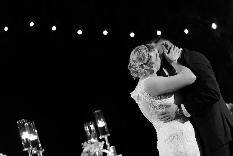 Bride and Groom Outdoor St. Petersburg Wedding Ceremony Kiss| St. Petersburg Wedding Photographer Caroline & Evan Photography
