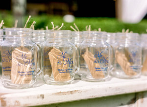 Personalized Mason Jar Wedding Favors for Outdoor Rustic Tampa Wedding