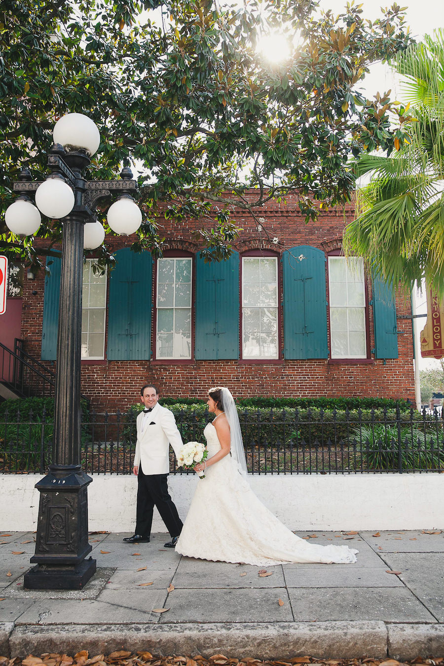 Bride and Groom Wedding Portrait in Ybor City | Tampa Wedding Photographer Roohi Photography
