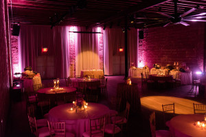 Modern, Romantic Valentine's Inspired Wedding Reception with Pink Uplighting at St. Pete Wedding Venue NOVA 535