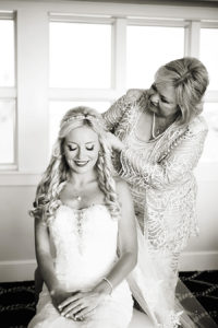 Getting Ready: Bride and Mother of the Bride adjusting Veil Before Wedding Ceremony | Clearwater Wedding Photographer Limelight Photography