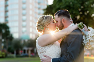Downtown St. Pete Bride and Groom, Outdoor Wedding Portraits | St. Petersburg Wedding Photographer Caroline & Evan Photography | Hair and Makeup by Michele Renee The Studio