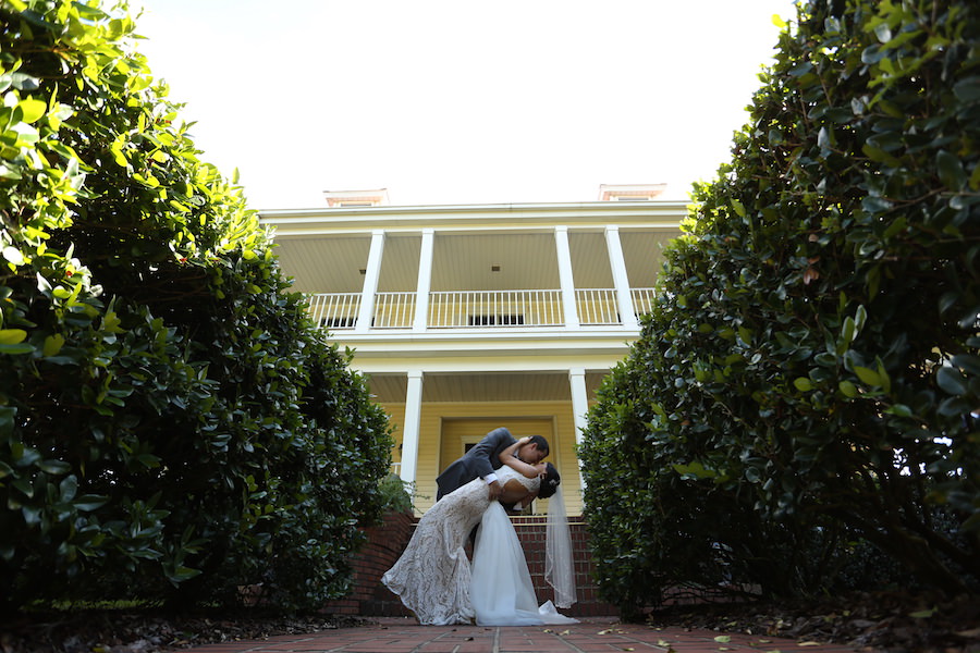 Florida Bride and Groom Outdoor Wedding Portrait | Rustic Lakeland Wedding Venue Rocking H Ranch