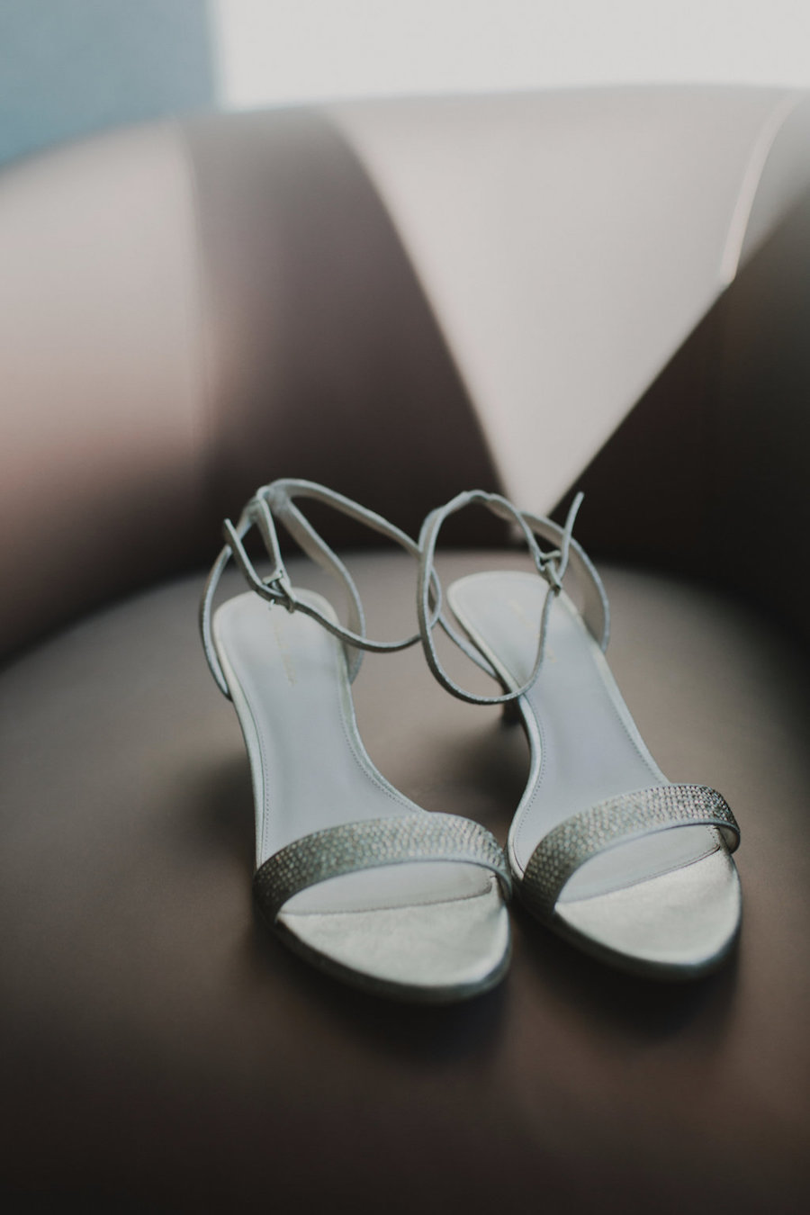 Silver, Rhinestone Open-Toed Crystal Bridal Wedding Shoes