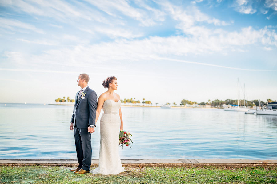 Navy, Silver and Merlot Red Downtown St. Pete Wedding | NOVA 535