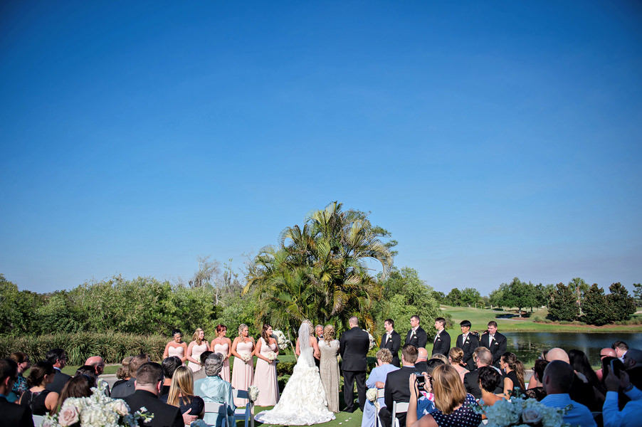 Florida Outdoor Wedding Ceremony with Palm Trees | Sarasota Wedding Venue Lakewood Ranch Golf and Country Club