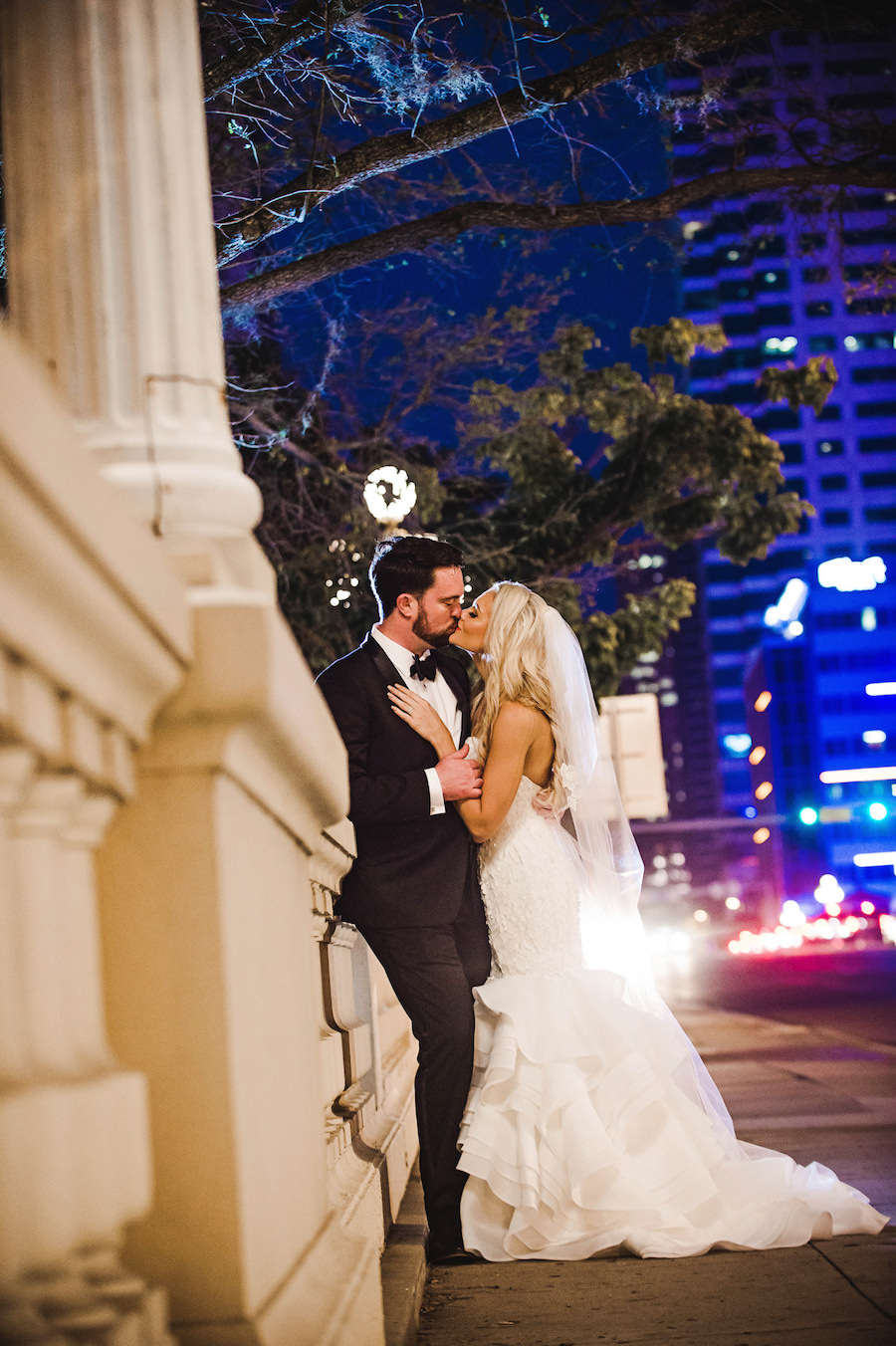 Outdoor, Downtown Tampa Bride and Groom Wedding Portrait | Tampa Wedding Photographer Marc Edwards Photographs