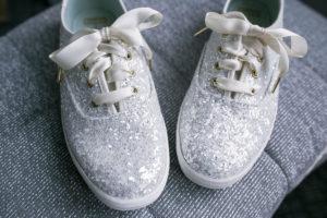 Silver Glitter Sequined Wedding Flats Tennis Shoes