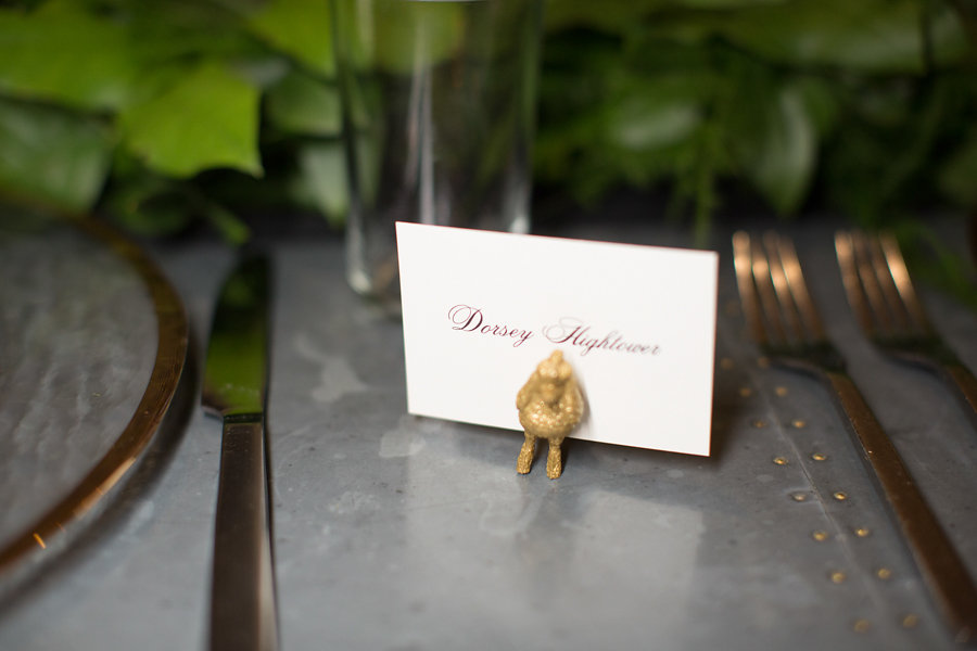 Wedding Reception Guest Table Name Card in Animal Figurine Holder