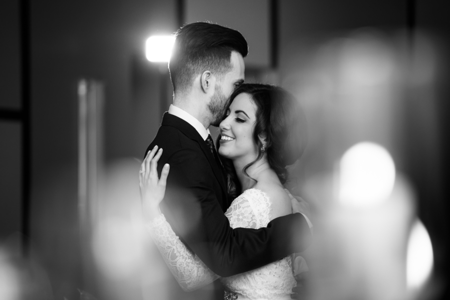 Bride and Groom First Dance on Wedding Day Portrait