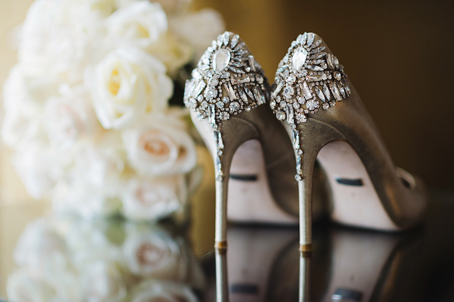 Gold, Crystal Rhinestone Bridal Wedding Shoes | | Tampa Wedding Photographer Marc Edwards Photographs