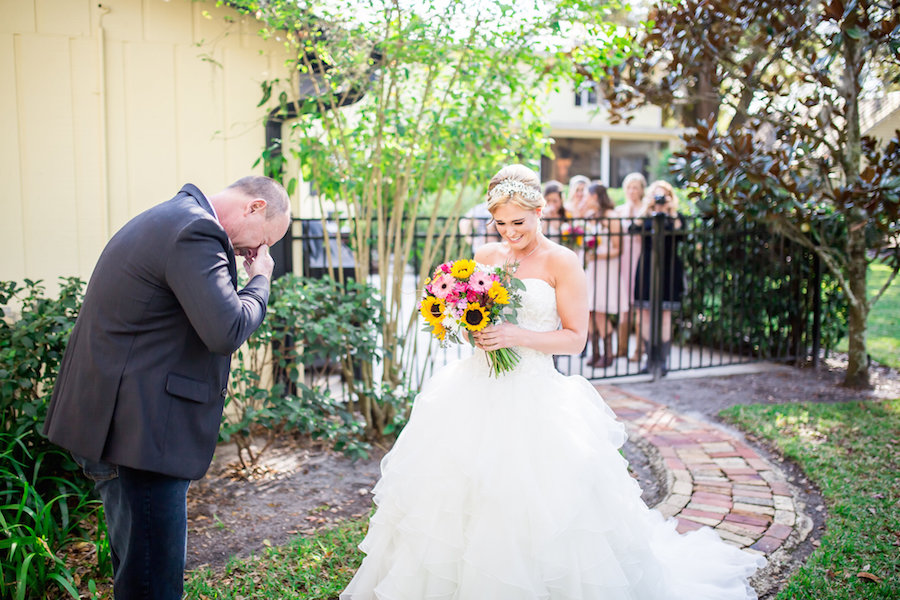 Father/ Daughter Wedding Day First Look Portrait | Tampa Bay Wedding Photographer Rad Red Creative