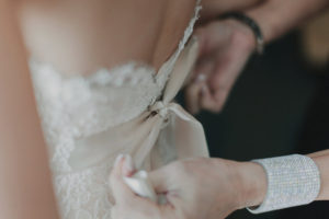 Getting Ready Details: Wedding, Ivory, Lace Strapless JLM Couture Wedding Dress with Champagne Sash Belt