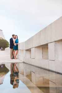 Outdoor, Downtown Tampa Engagement Photography Session with Reflection | Marc Edwards Photographs